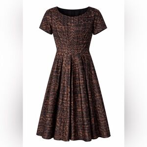 Hand Sewn 1960s Fit and Flare Cotton Dress Small
